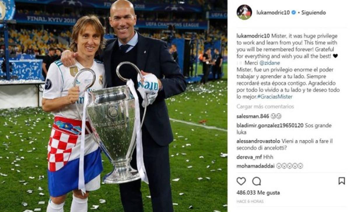 Emotivas palabras: Así se despidieron de Zidane los jugadores del Real Madrid en sus redes sociales