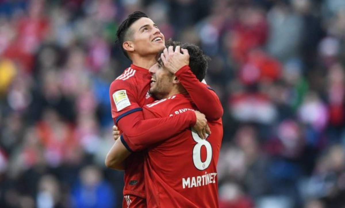 James Rodríguez y Shannon de Lima juntos en la celebración del Bayern Múnich