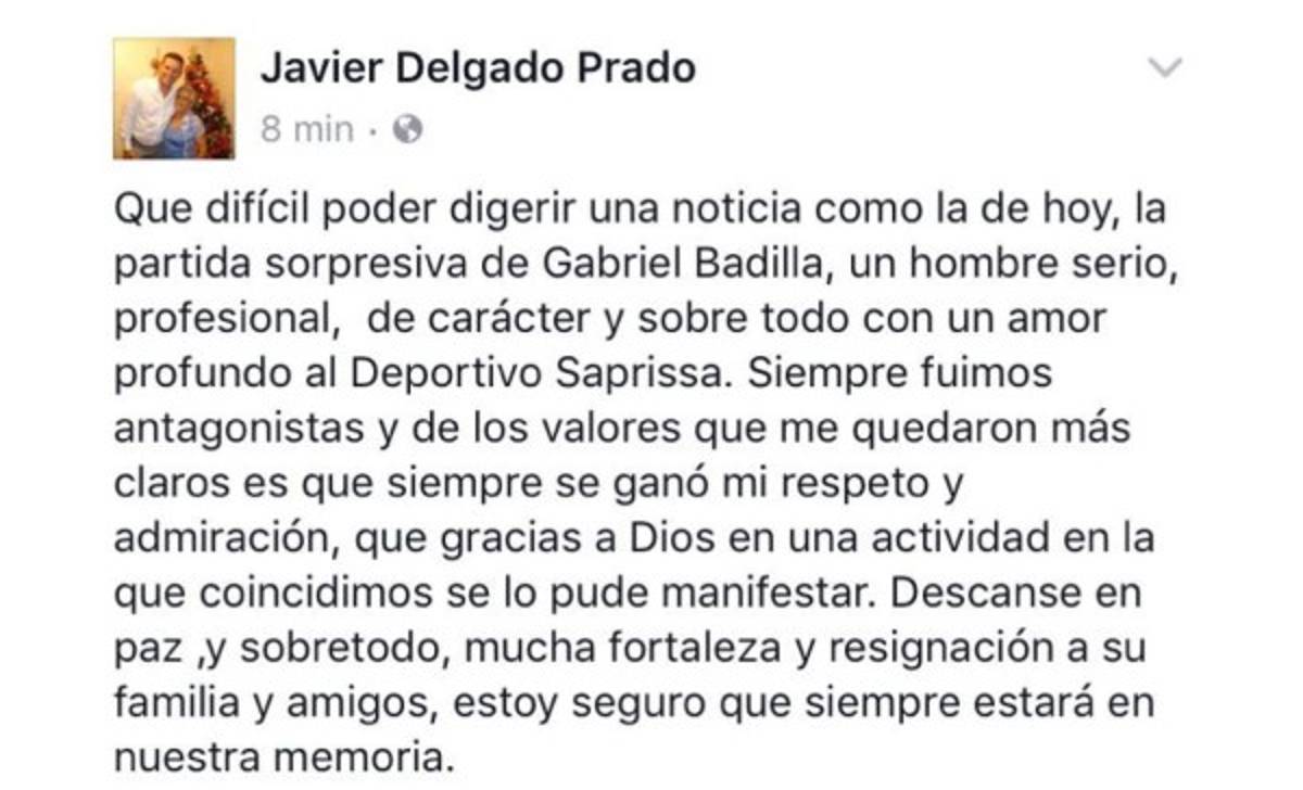 ¡QUÉ TRISTE! El fútbol costarricense llora la muerte de Gabriel Badilla