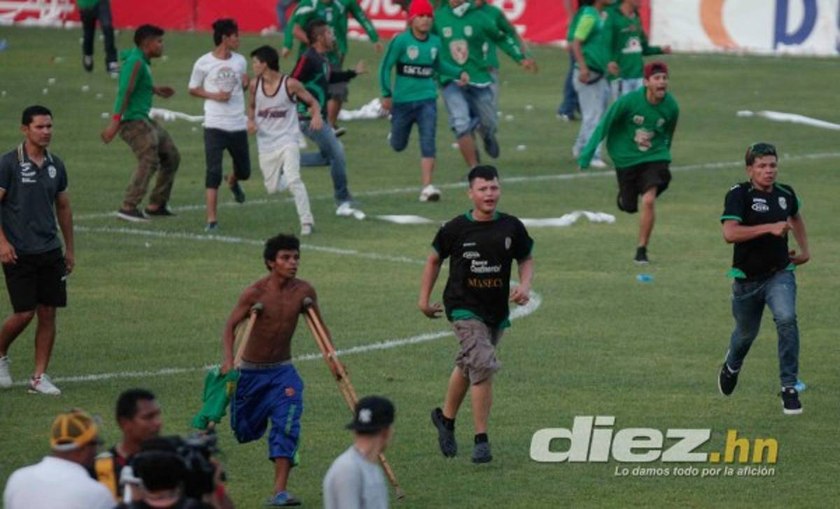 Vandalismo entre aficionados del Marathón y Real España