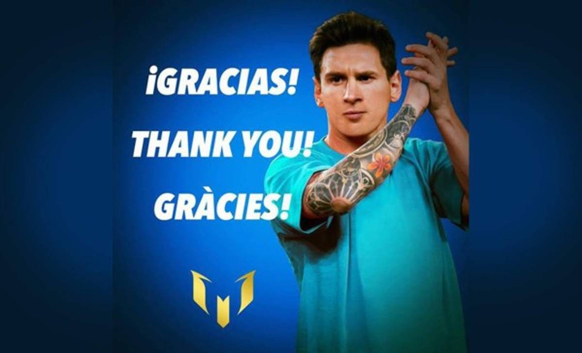 Messi da las gracias por las muestras de apoyo a través de las redes sociales