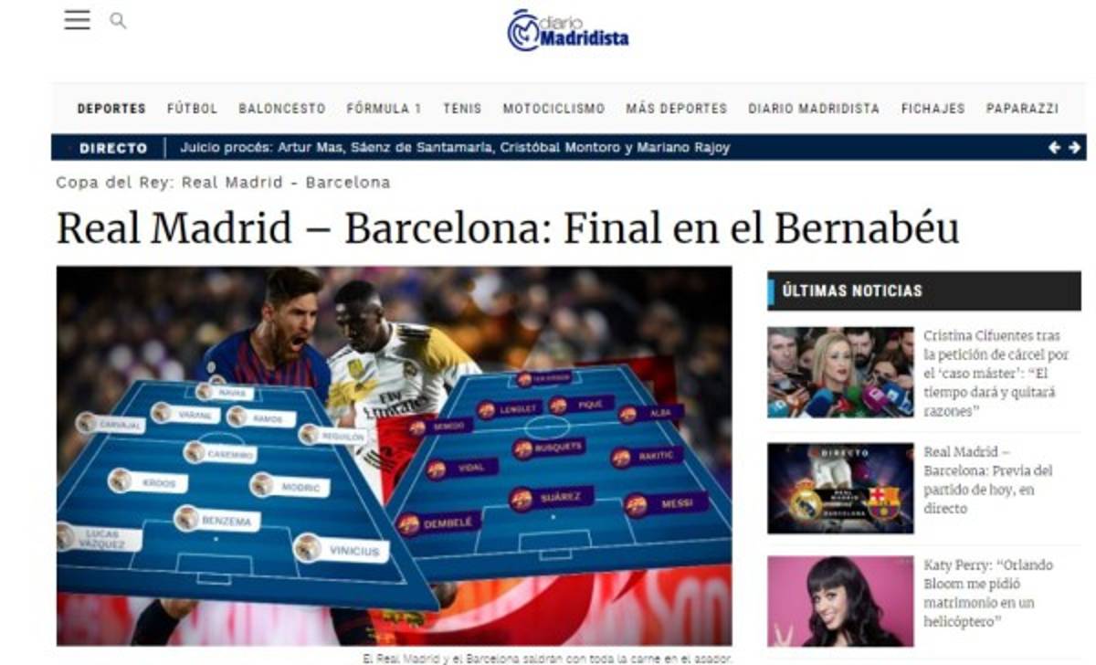 Lionel Messi se roba las portadas del clásico Real Madrid vs Barcelona en Copa del Rey  