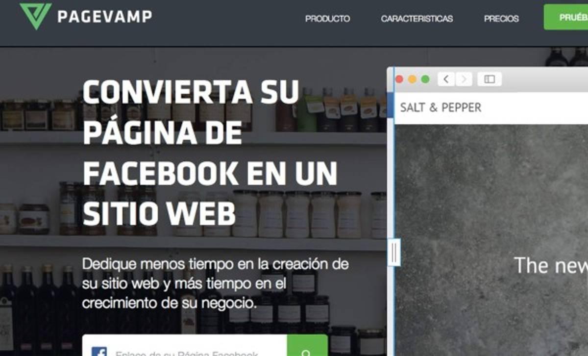 Transforma tu página de Facebook en un sitio web.