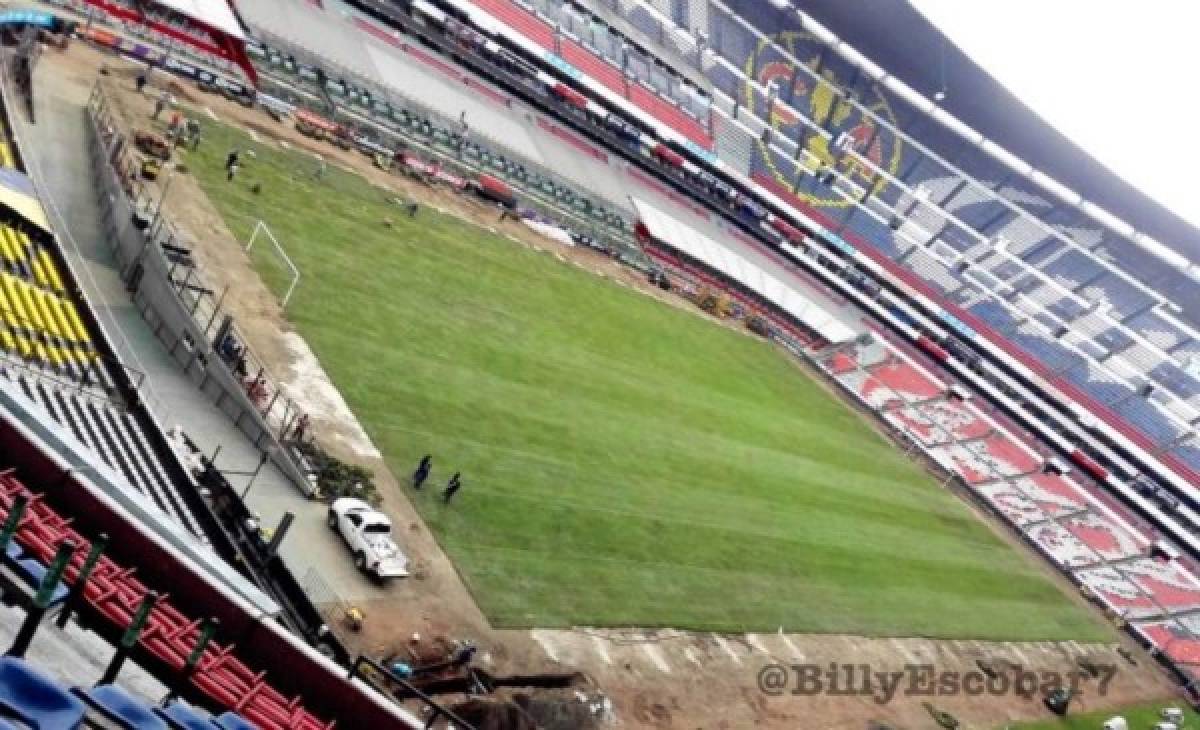 FOTOS: Así luce ahora el nuevo césped del Estadio Azteca que se estrenará hoy