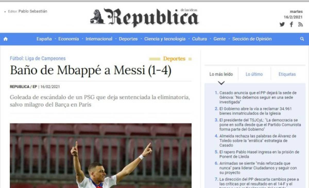 'Penoso, desastroso, humillación”: la prensa mundial y sus duros titulares tras la goleada del PSG al Barcelona