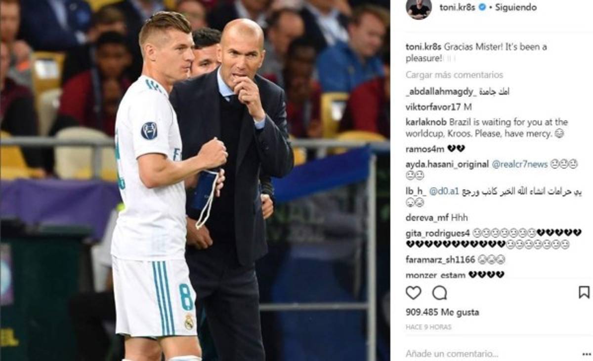 Emotivas palabras: Así se despidieron de Zidane los jugadores del Real Madrid en sus redes sociales