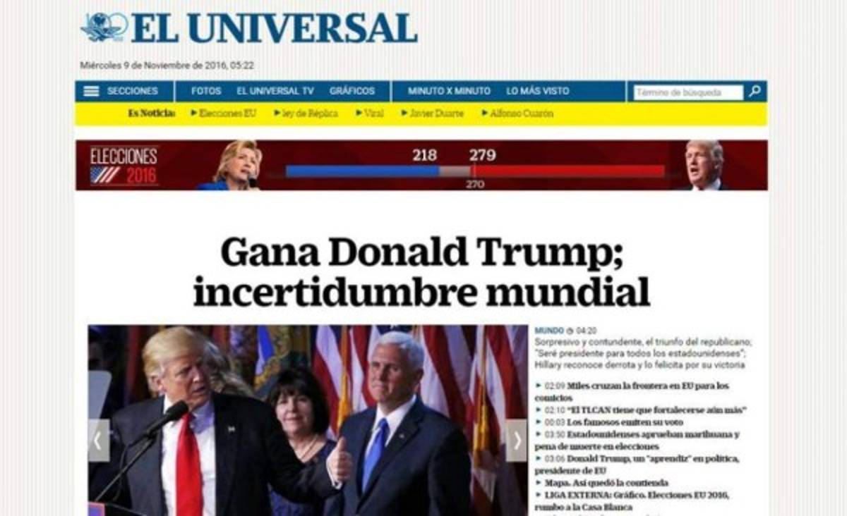 PORTADAS: La agresiva reacción de la prensa internacional tras gane de Donald Trump
