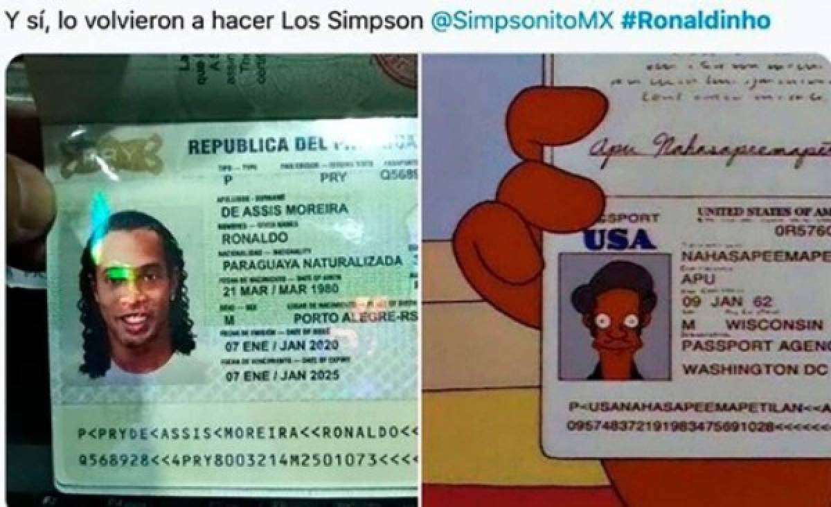 Ronaldinho, víctima favorita de los memes tras su detención en Paraguay por usa papeles falsos  