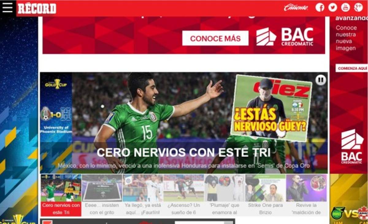 Las portadas de los medios de México y Honduras tras juego en Copa Oro