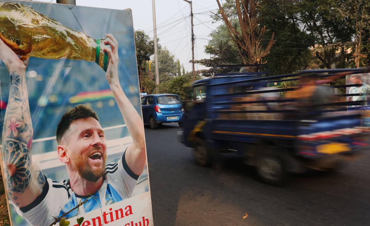 ¡Locura por Messi! Un regalo gigante para el campeón del mundo a su llegada a India