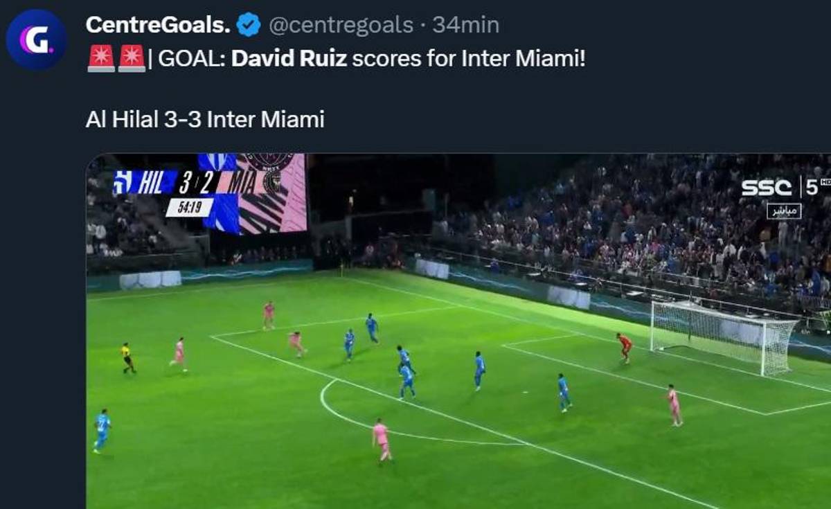 “Lo celebró con Messi”: Prensa internacional se rinde tras el golazo de David Ruiz con Inter Miami ante Al Hilal
