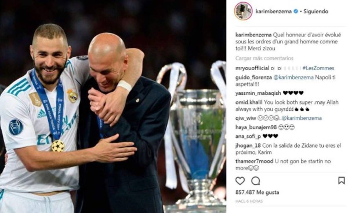 Emotivas palabras: Así se despidieron de Zidane los jugadores del Real Madrid en sus redes sociales