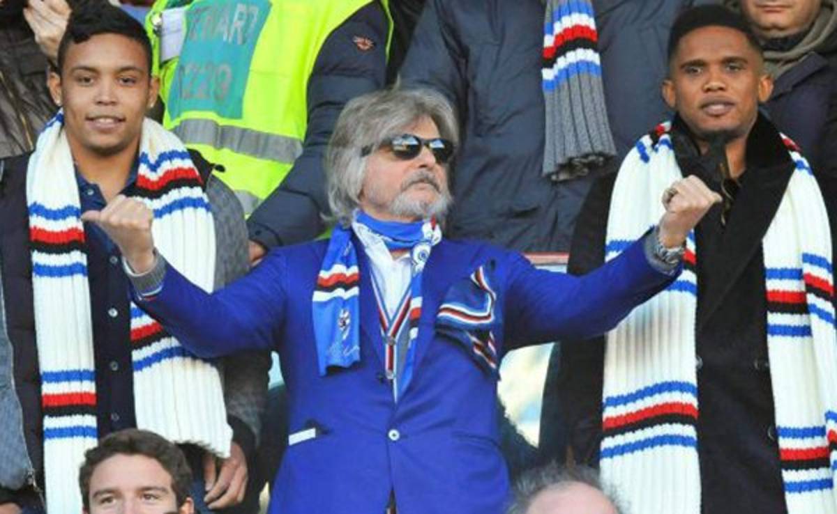 Samuel Eto'o fue presentado en el estadio de la Sampdoria