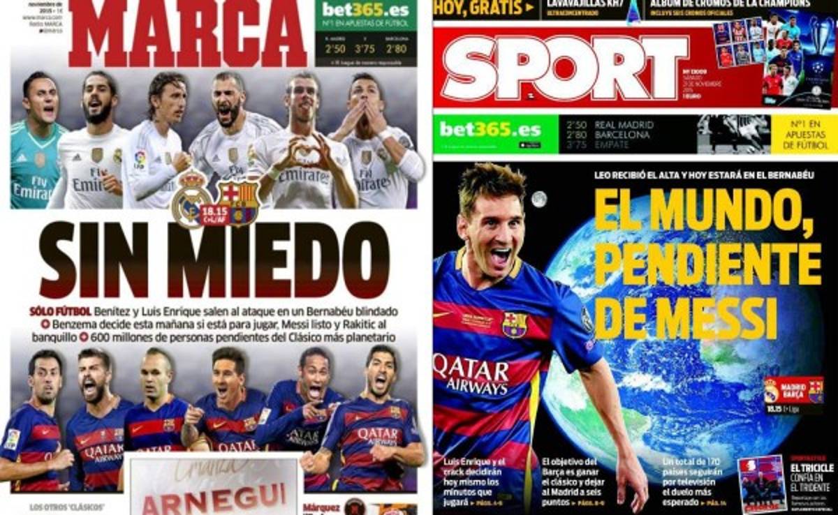Las mejores portadas de este sábado de clásico 21 de noviembre de 2015