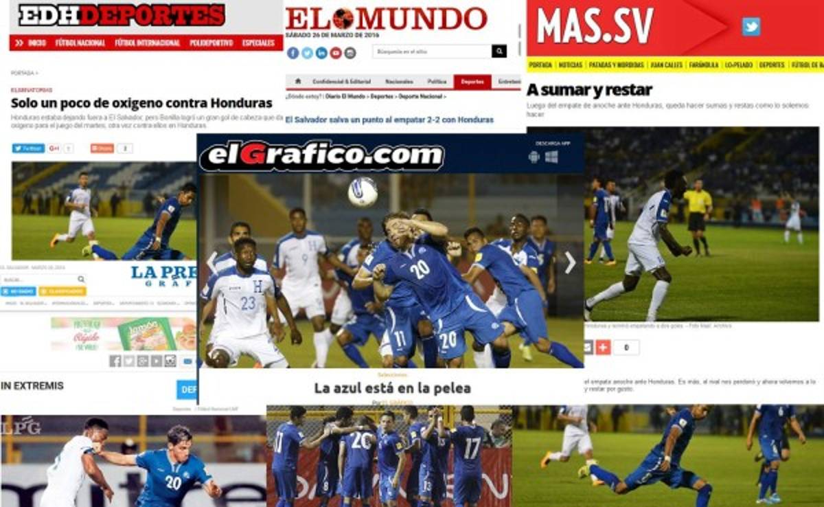 Prensa de El Salvador destaca el agónico empate ante Honduras