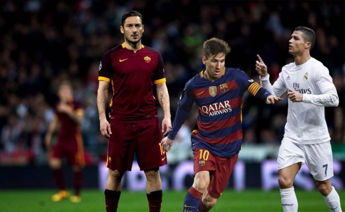 Totti sobre Messi y Cristiano: 'Vamos a ser sinceros, son de otra categoría'