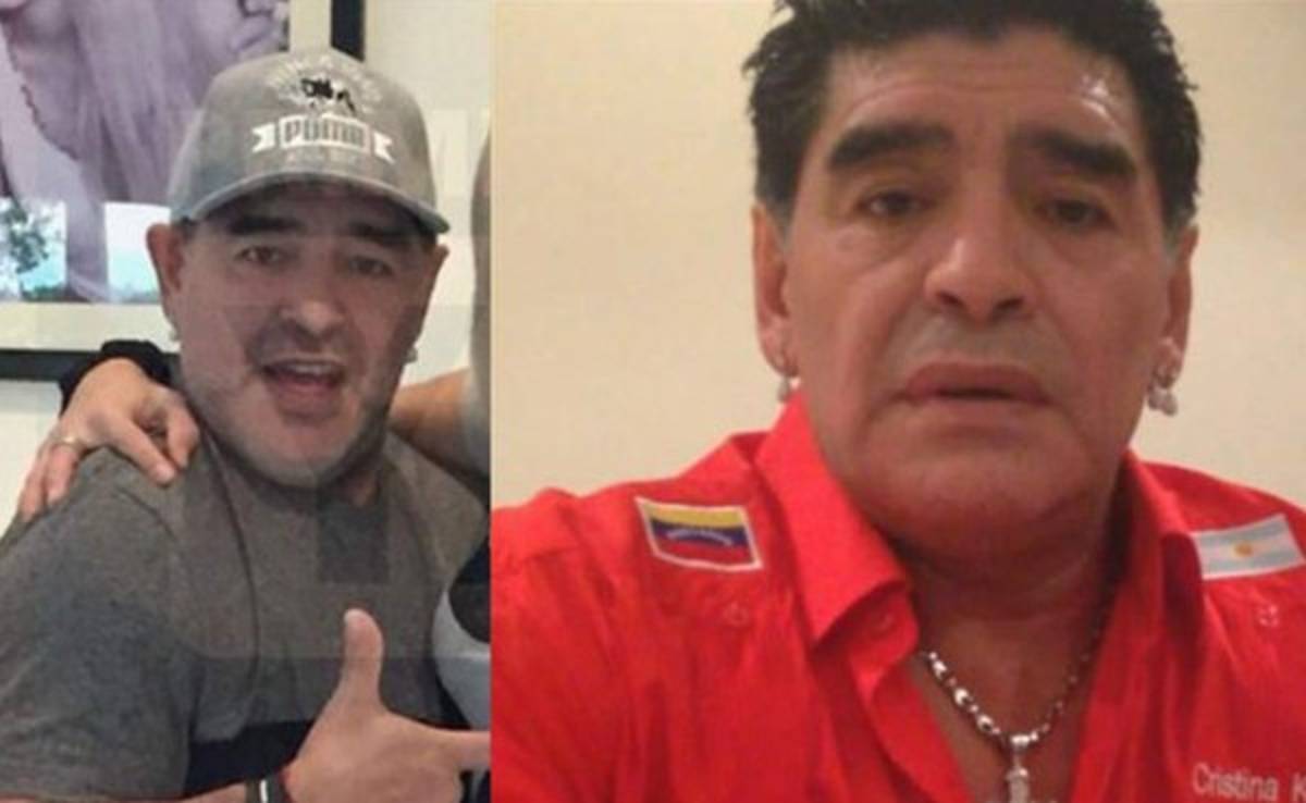 El exfutbolista argentino Diego Maradona apareció con 'nuevo rostro'