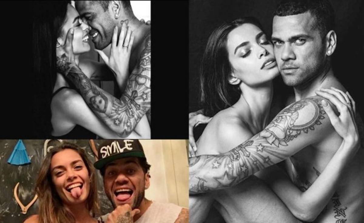 Dani Alves y su novia Joana Sanz celebran su aniversario desnudándose