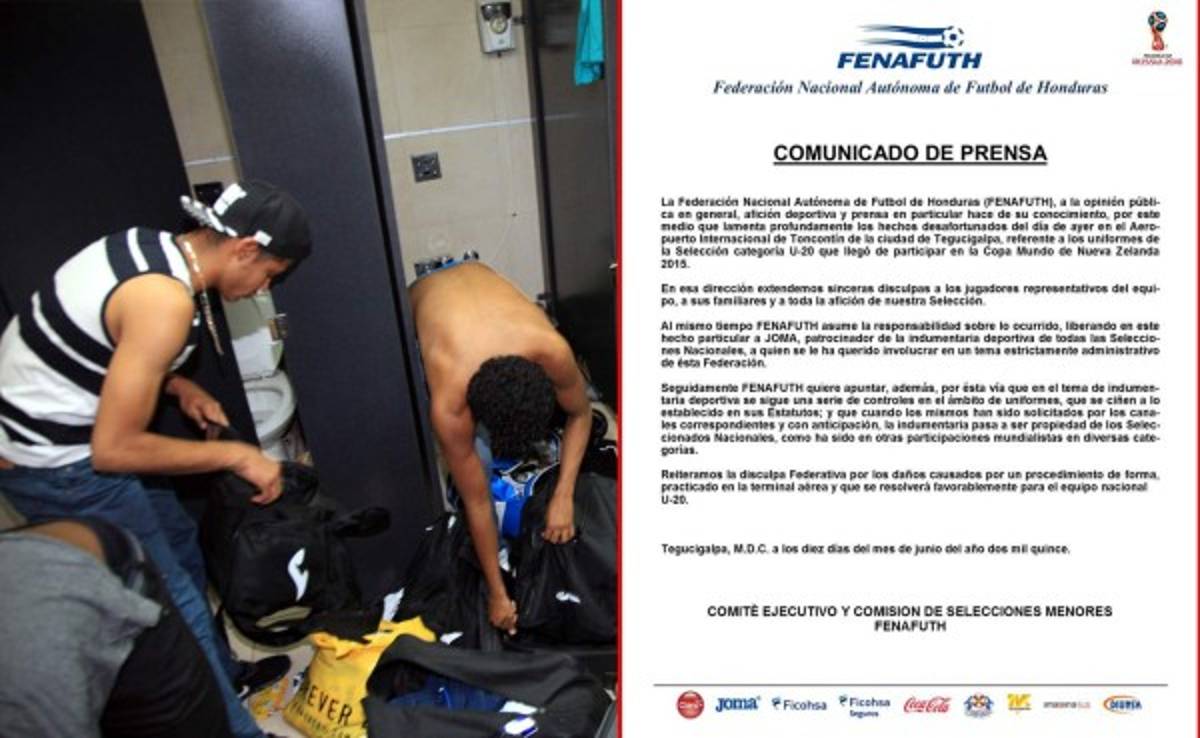 Fenafuth se disculpa con seleccionados Sub20 por quitarles indumentaria