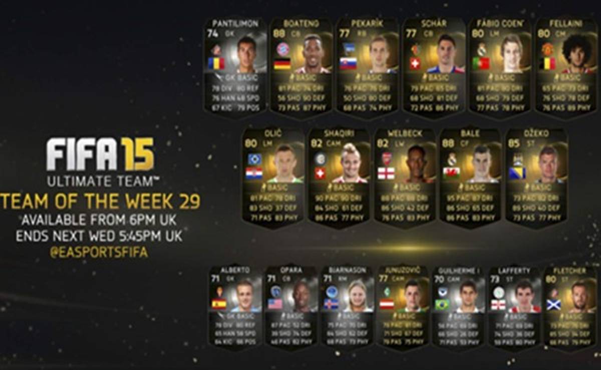 Bale, Boateng, Welbeck, y Coentrao en el equipo de FIFA 15