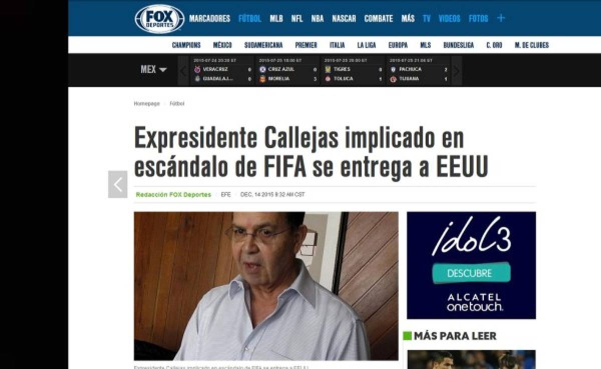 Prensa Internacional: Así anuncian la entrega de Rafael Callejas a Justicia de Estados Unidos