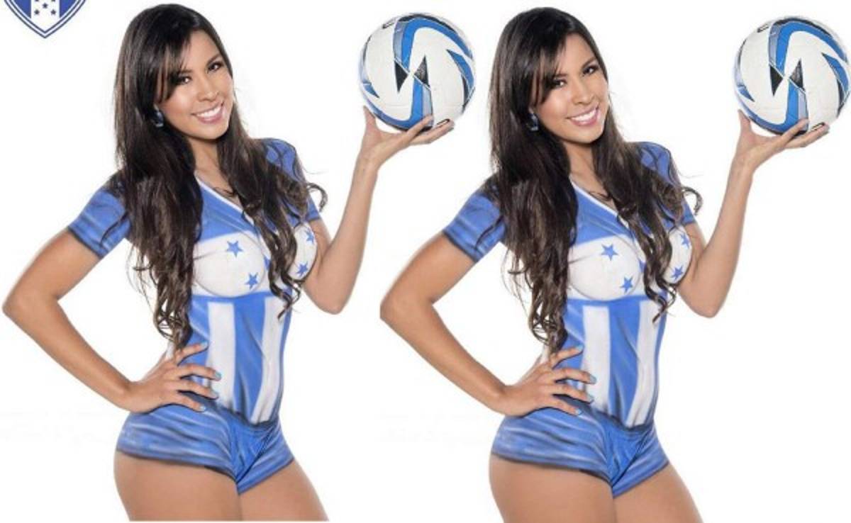 Hermana de Liptickfables sorprende con bodypainting de Seleccion de Honduras