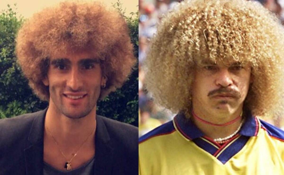 El 'look' de Fellaini a lo Valderrama previo a la Eurocopa