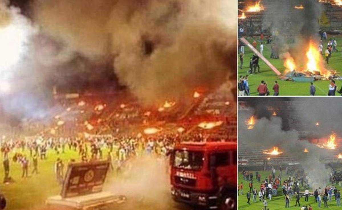 VIDEO: Equipo desciende a segunda y sus aficionados queman su estadio