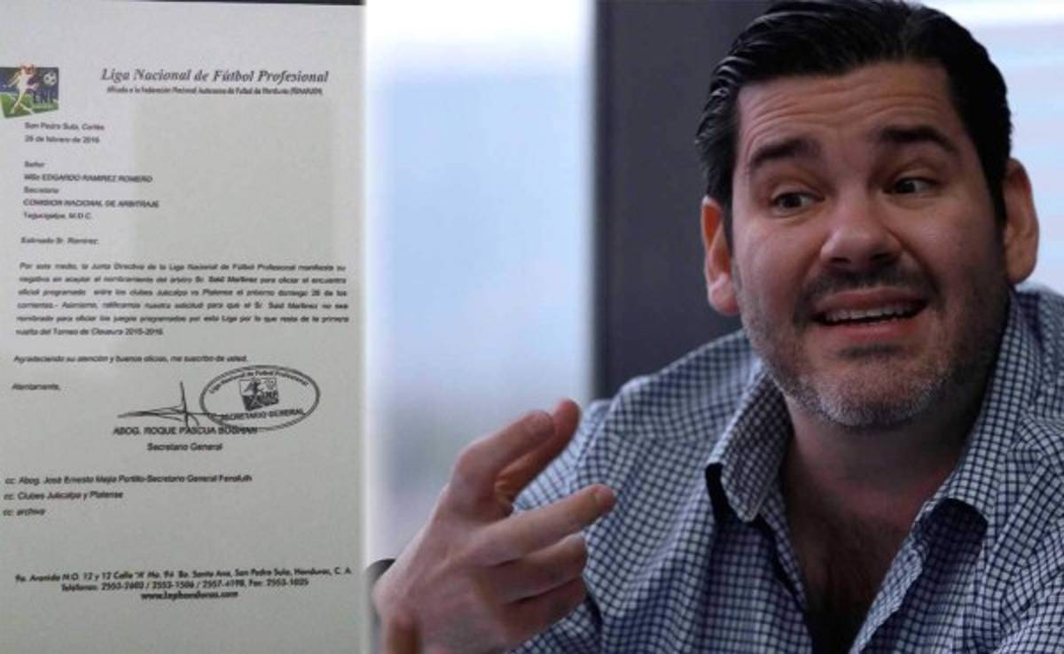 La Liga Nacional se opone al nombramiento de Saíd Martínez para el Juticalpa-Platense