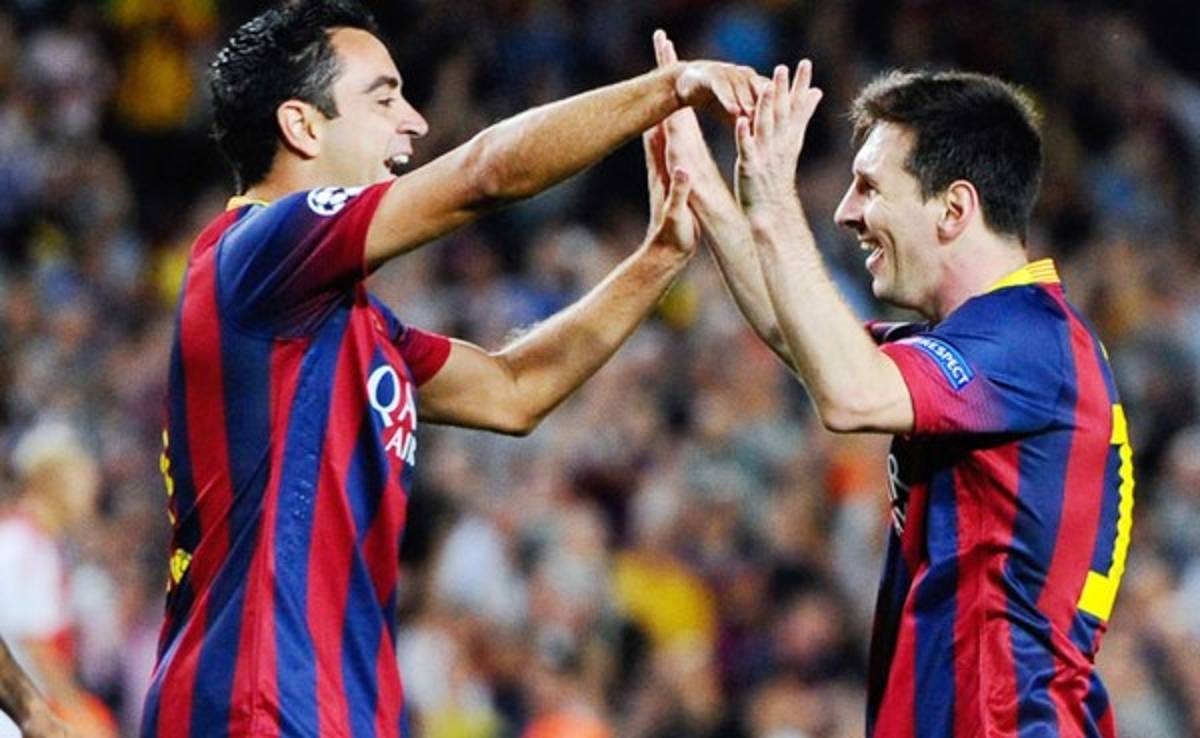 Xavi, Iniesta, Messi y Busquets, los capitanes del Barcelona&nbsp;