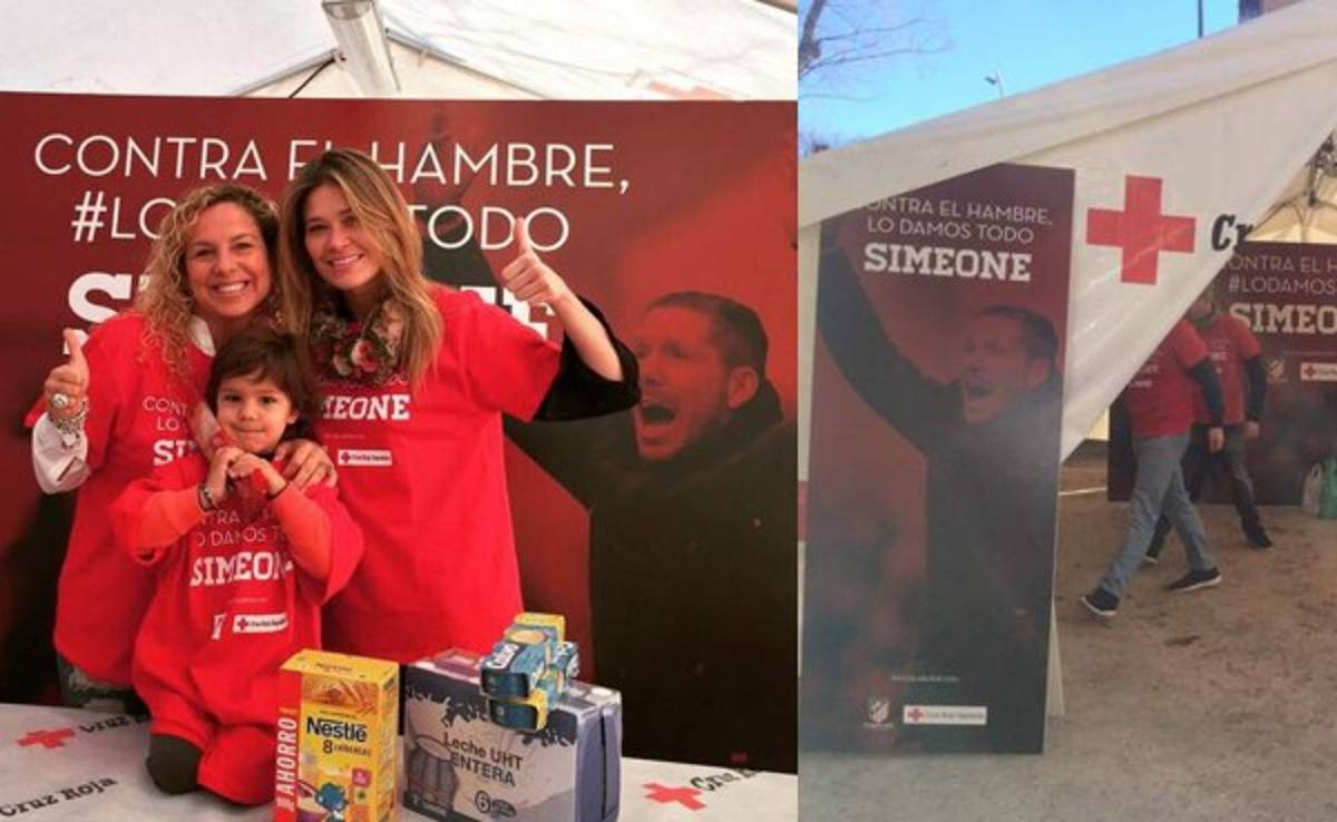 VIDEO: La novia de Simeone lideró recolecta de alimentos en el Vicente Calderón