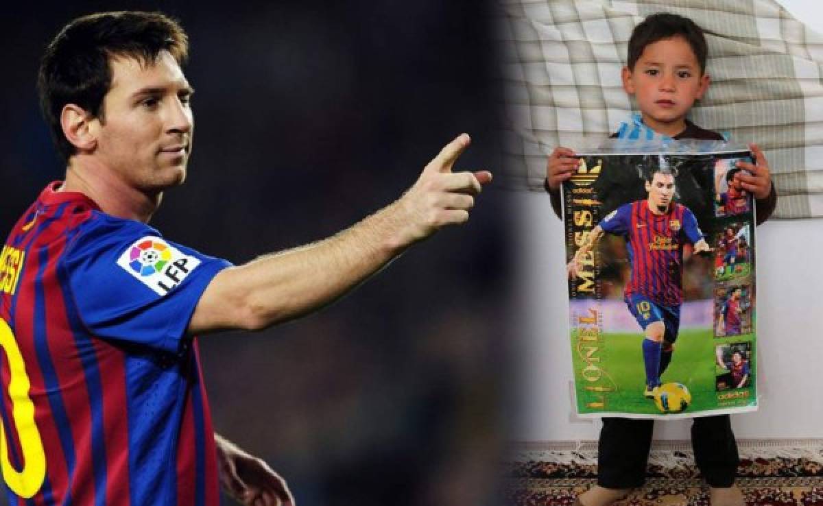 Niño afgano retratado con un dorsal improvisado de Messi, conocerá a su ídolo