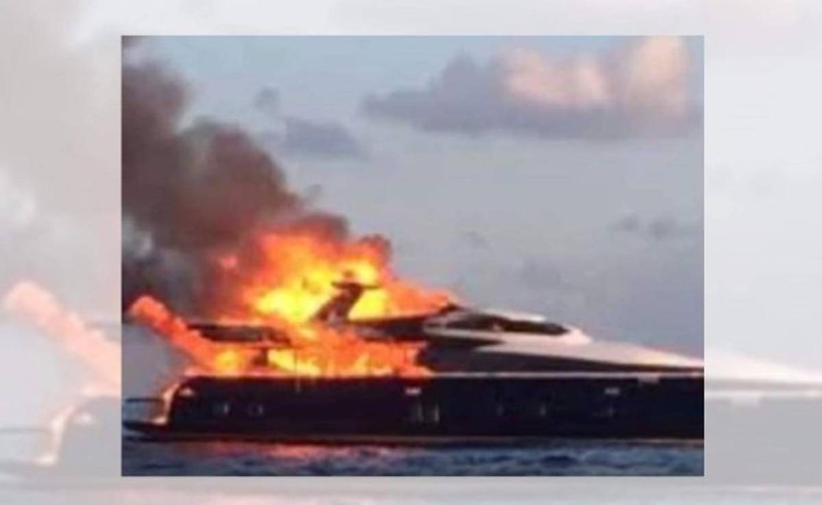 VIDEO: El presidente del Napoli casi muere al incendiarse su yate con él adentro