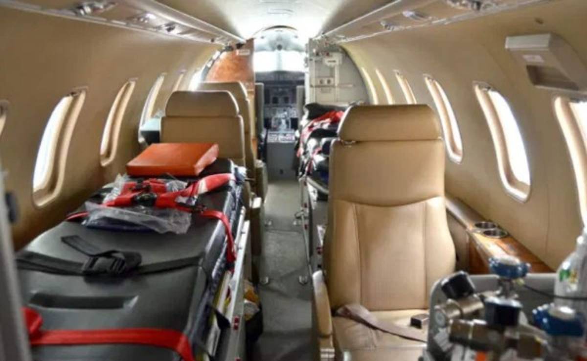 Regresó a Italia y mensaje de Georgina Rodríguez: Así es el avión ambulancia en que se trasladó Cristiano Ronaldo