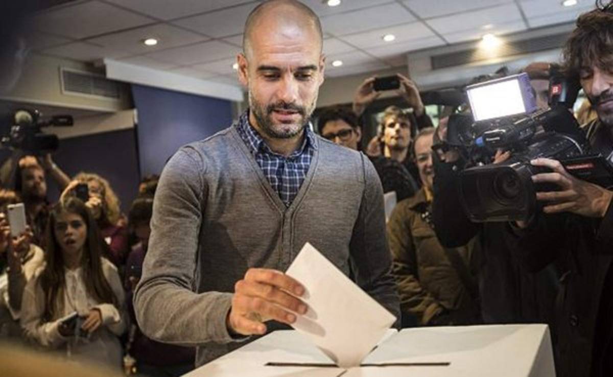 Pep Guardiola llegó a Barcelona a participar en el 9N de Cataluña