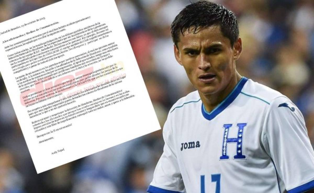 Andy Najar pide a través de una carta, no ser convocado a la Selección de Honduras