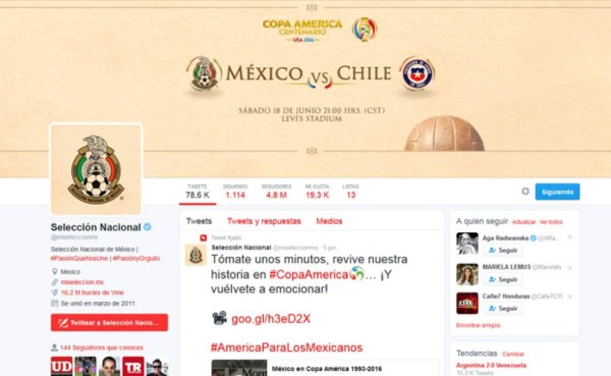 Aficionados se burlan de cuenta de Twitter de selección de México