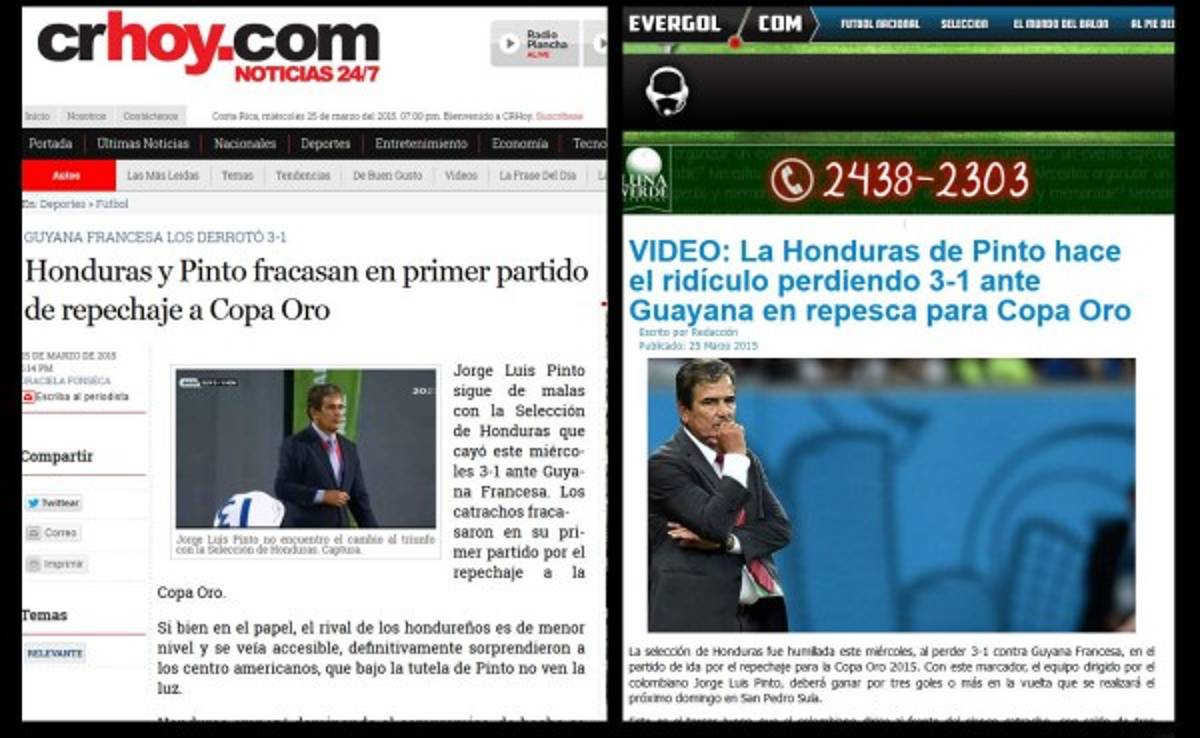 'La Honduras de Pinto hace el ridículo perdiendo ante Guayana'
