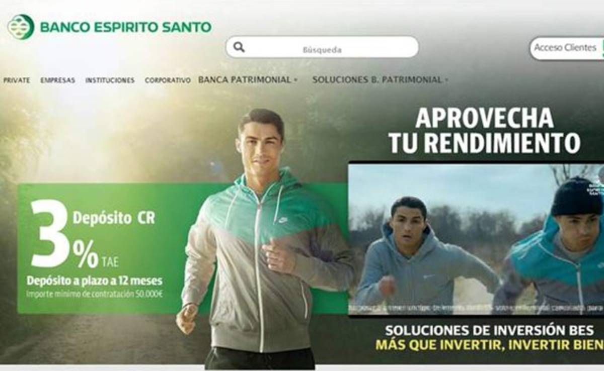 Imagen de Cristiano sirvió para duplicar depósitos de banco en España