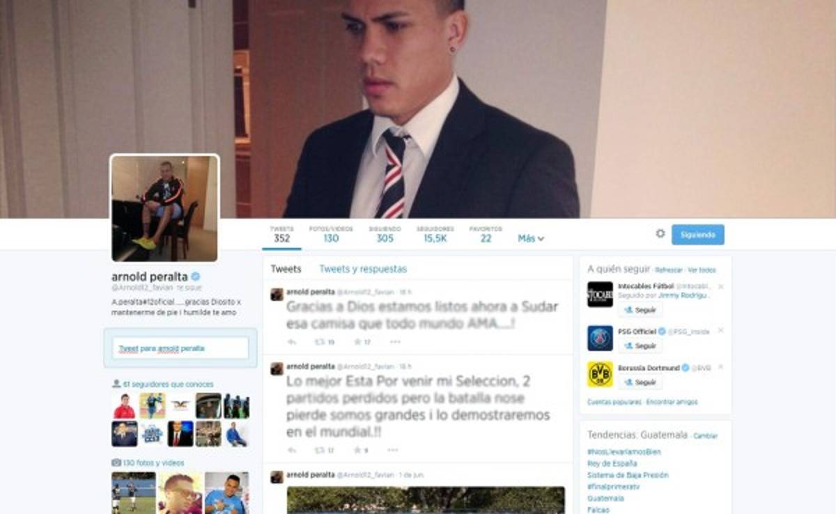 En Twitter, Arnold Peralta ya se miraba en el Mundial de Brasil