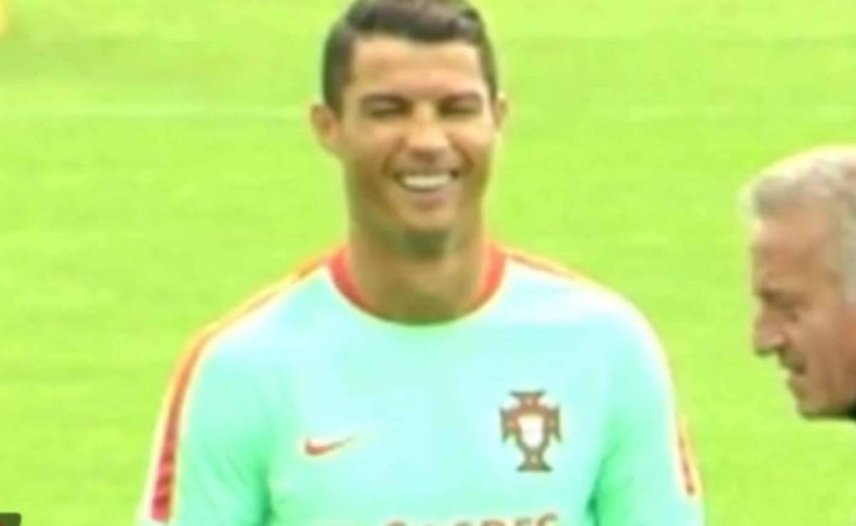 Cristiano no paró de sonreir en entrenamiento de Portugal