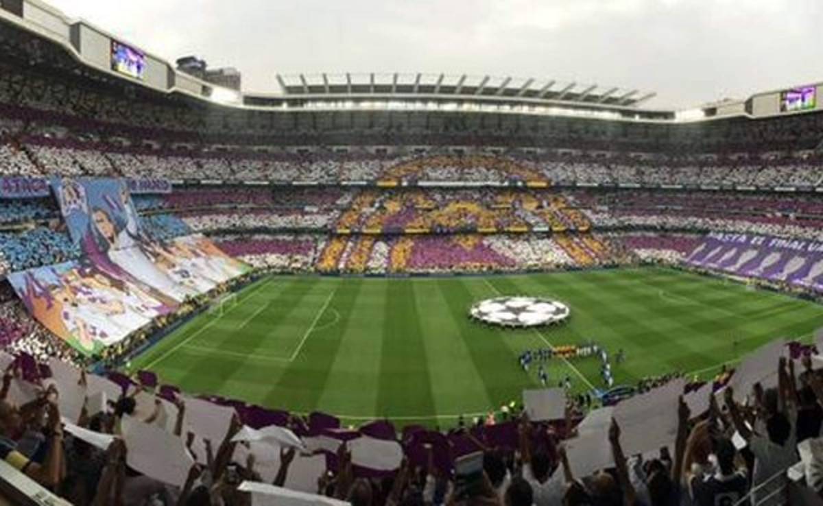 VIDEO: Impresionante mosaico en el Bernabéu previo al Madrid-Juventus