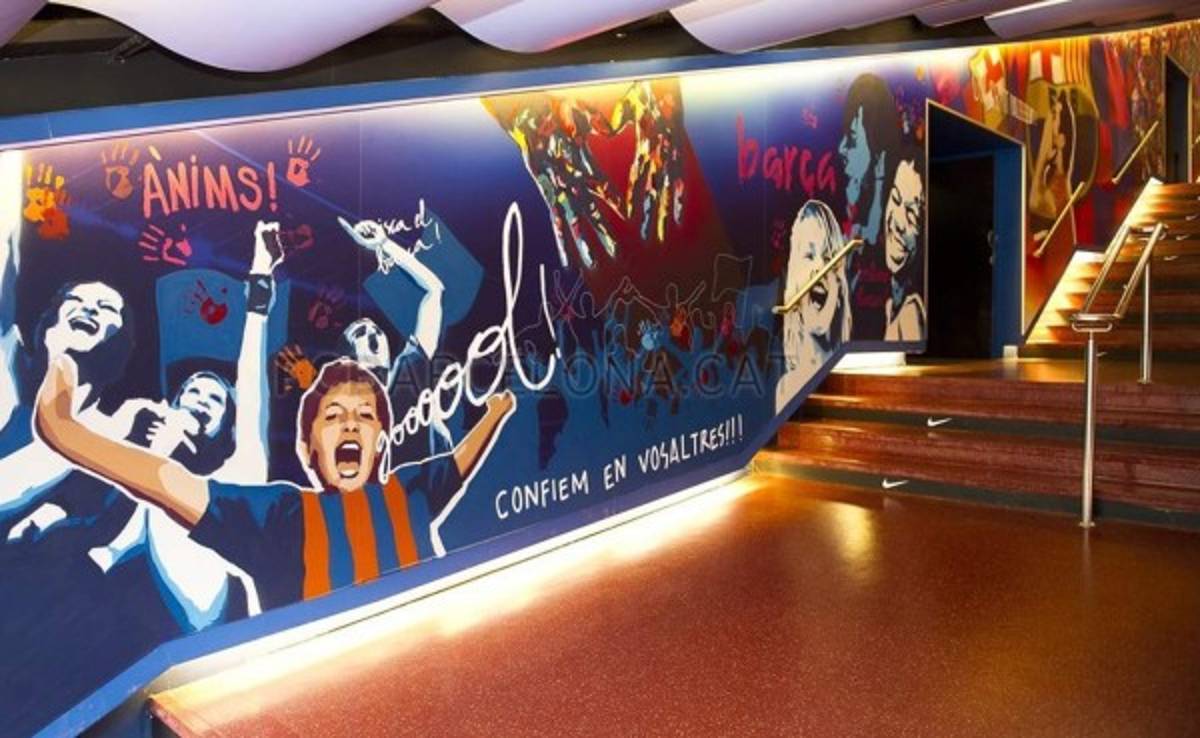 VIDEO: El túnel del Camp Nou en homenaje a afición del Barcelona