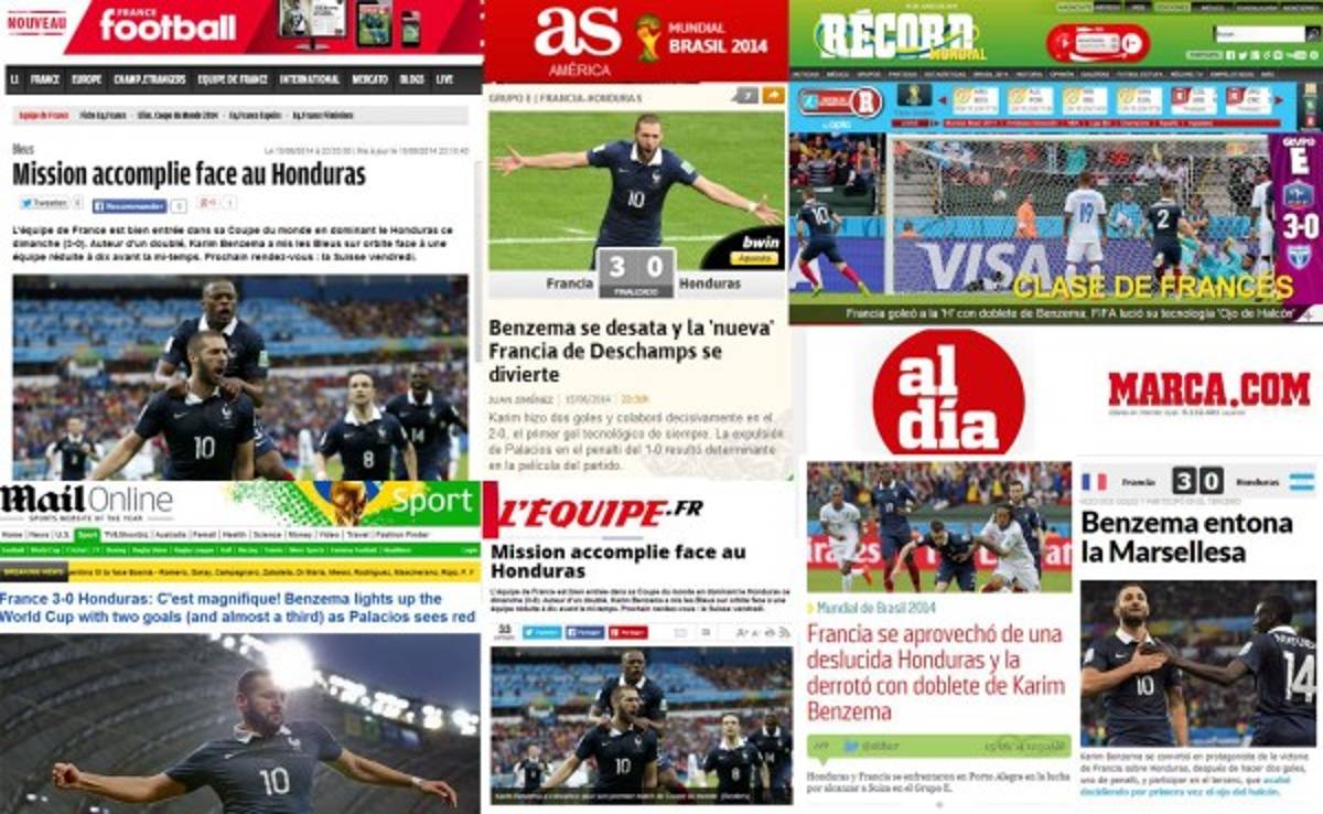 Prensa internacional destaca goleada de Francia ante Honduras