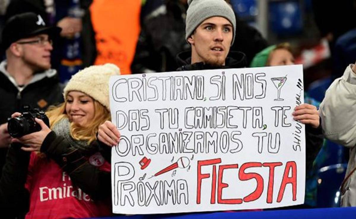 La pancarta que le dedican a Cristiano Ronaldo en Alemania