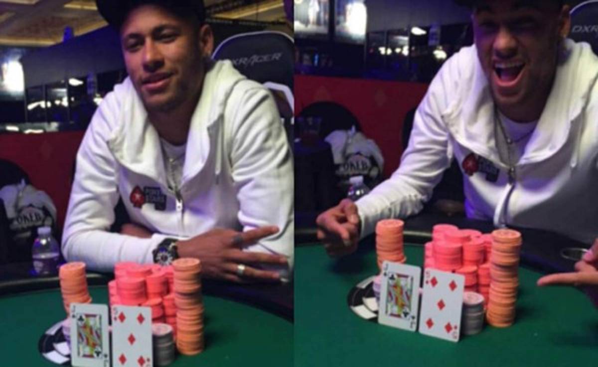 Neymar se luce ganando partidas de póker en Las Vegas