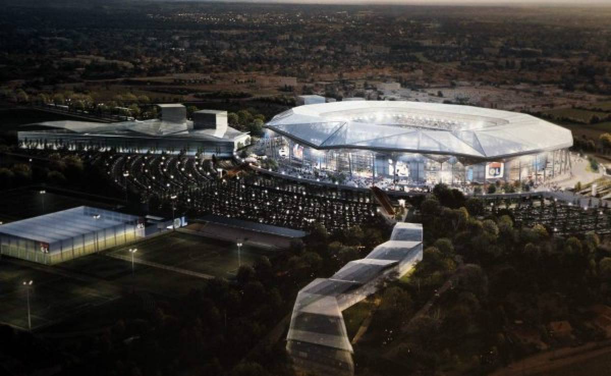 El nuevo estadio del Lyon de Francia está en construcción y se espera que el próximo año sea inaugurado.