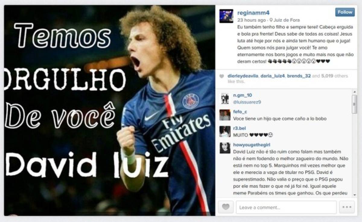 David Luiz es defendido por su madre tras el PSG-Barcelona