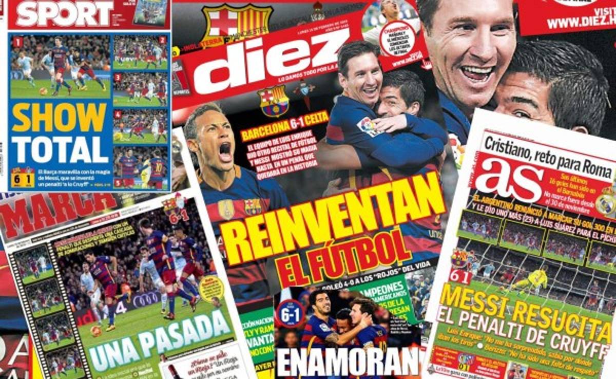 La prensa se rinde ante el penal a lo Cruyff de Messi: 'Show total'