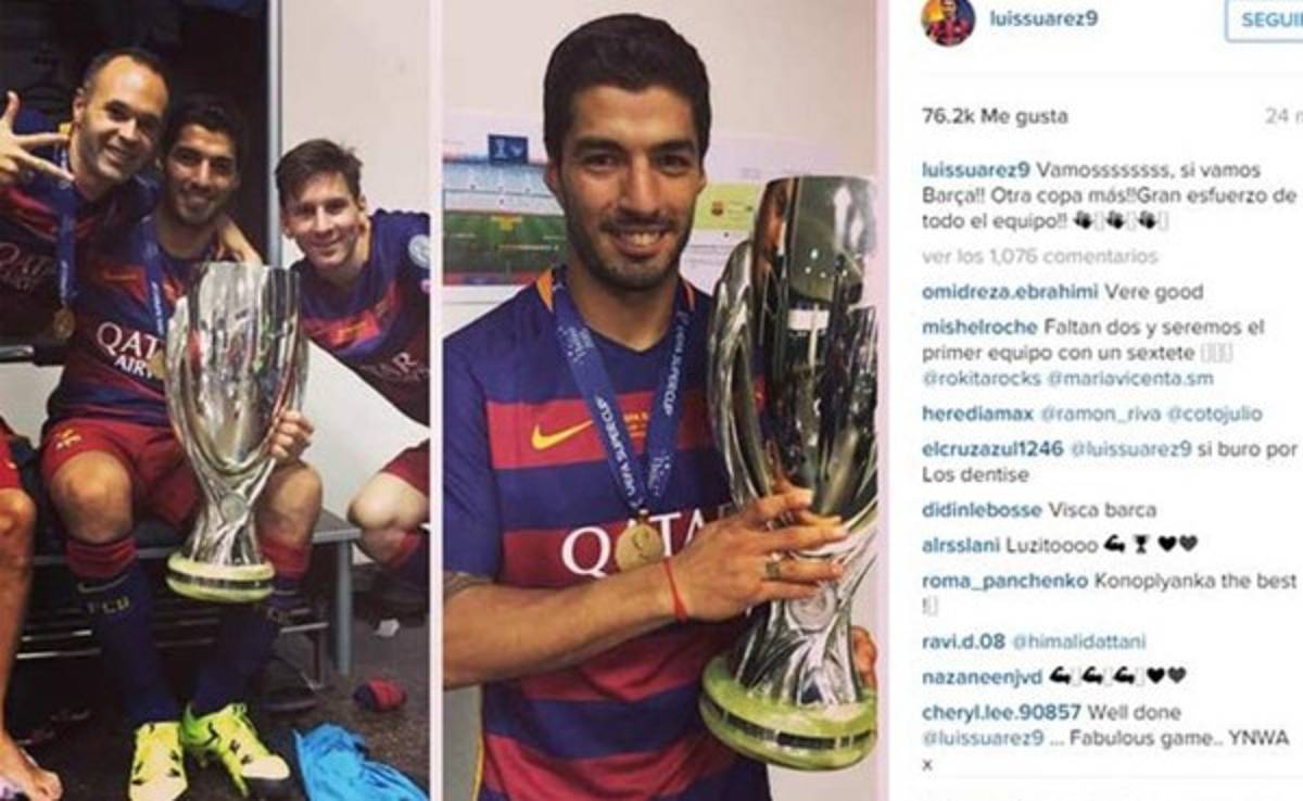 Así celebraron los jugadores del Barcelona la Supercopa de Europa en redes sociales